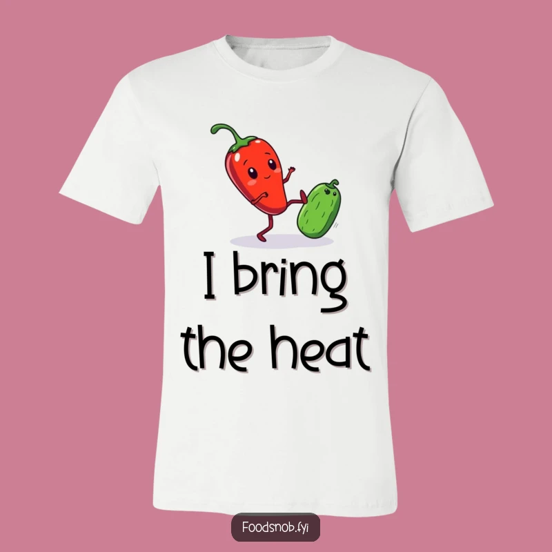 Funny T-Shirt: Kicking Chili Pepper Character for Food Lovers