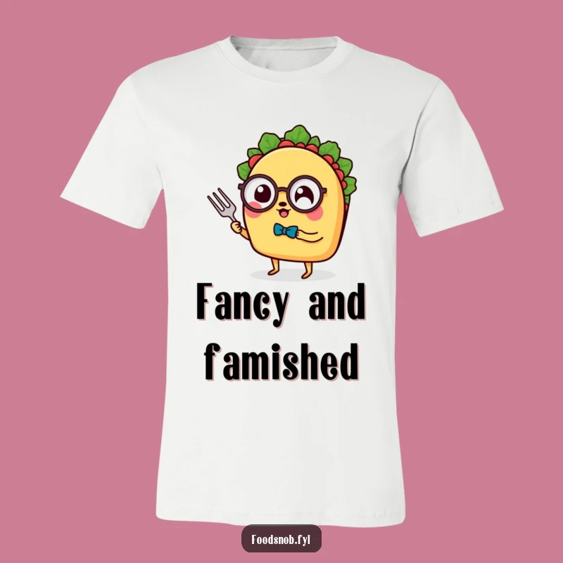 Funny Taco Monocle T-Shirt: Dapper Taco's Chic Style Statement for Humorous Fashionistas