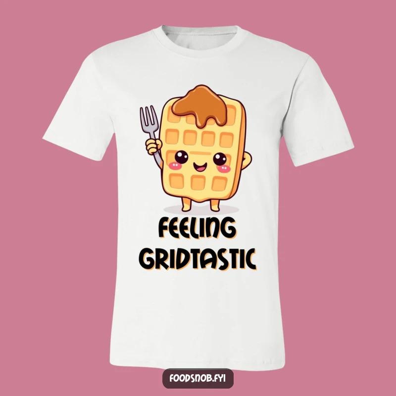 Funny Waffle Fork T-Shirt - Upbeat Breakfast Character Tee, Perfect Gift