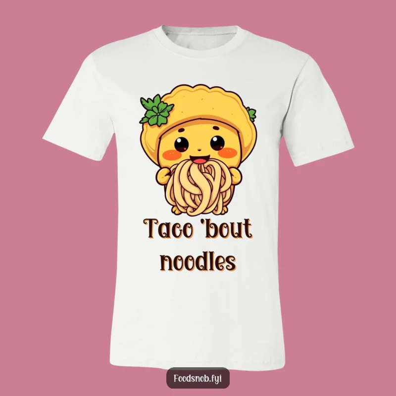 Funny Taco Noodle T-Shirt: Whimsical Foodie Character Gift Tee