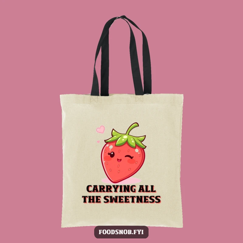 Funny Bubbly Strawberry Tote Bag: Carry Your Sweetness and Smiles Anywhere
