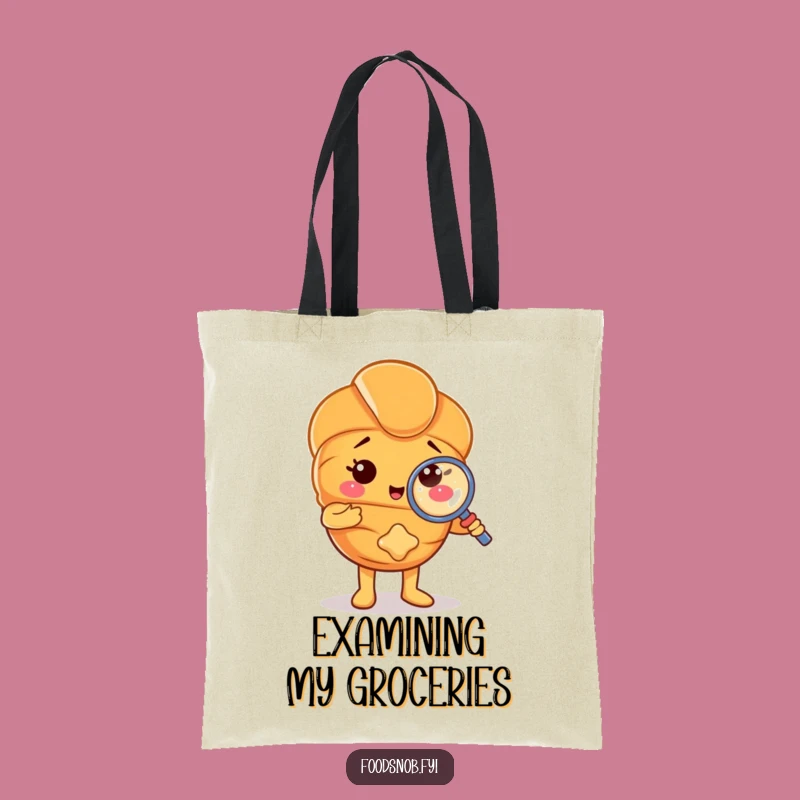 Funny Croissant Detective Tote Bag - Carry Your Case Files in Style