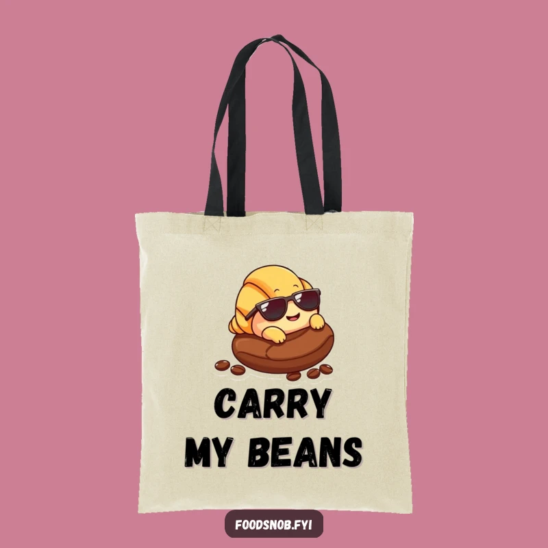 Funny Croissant Sunglasses Tote Bag: Carry Your Brunch Essentials