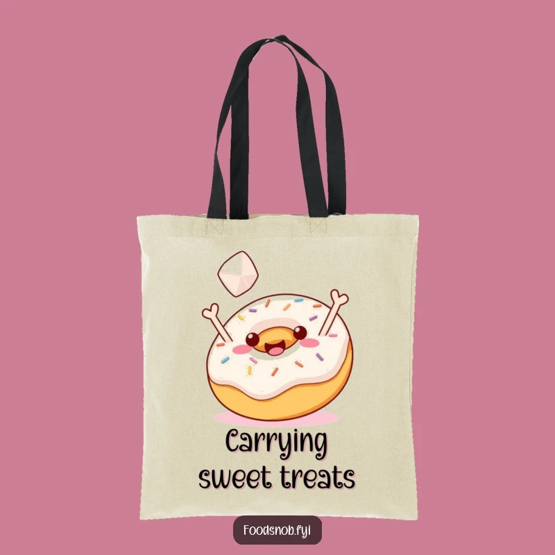 Funny Donut Sugar Toss Tote Bag: Carry Your Sweetness with Humorous Sprinkled Style