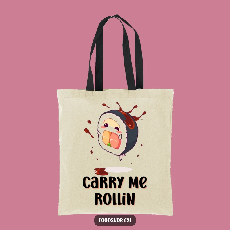 Funny Sushi Roll Cartwheel Tote Bag: Carry Your Laughs in Style