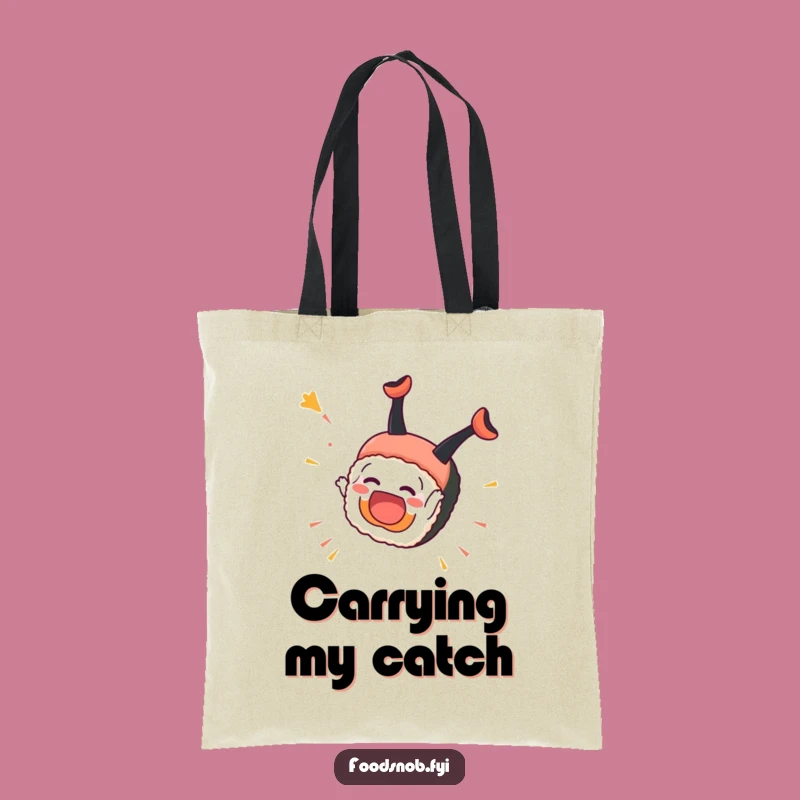 Funny Sushi Somersault Tote Bag: Joyful Sushi Accessory - Practical Gift