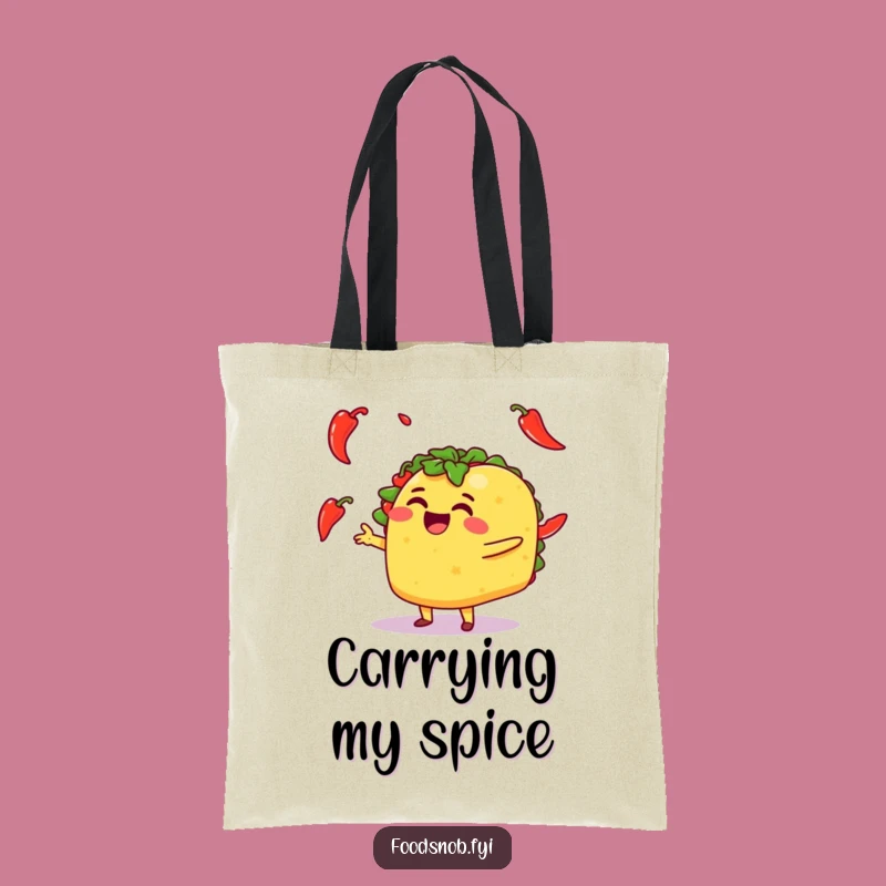 Funny Taco Juggling Peppers Tote Bag: Carry Your Laughs in This Hilarious Accessory!