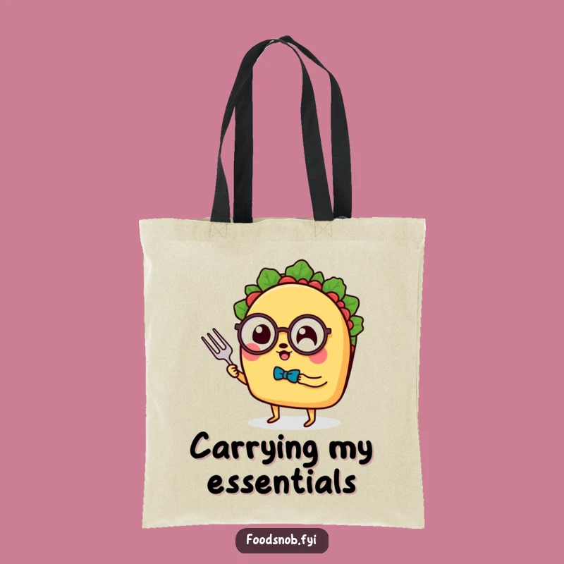 Funny Taco Monocle Tote Bag: Carry Your Essentials with a Sophisticated Taco's Flair