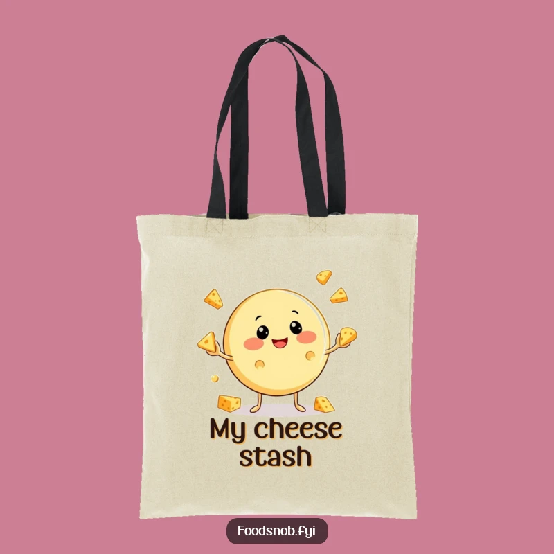 Funny Cheese Juggling Tote Bag: Carry Your Essentials with Gouda Humor